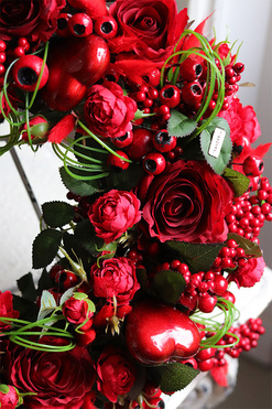 walentynkowy wianek, Czerwień Miłości, śr.40cm 