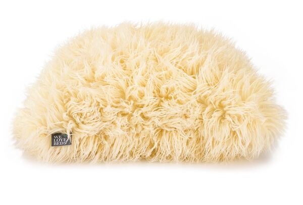 Fluffy Alpaka, poduszka dekoracyjna z futerkiem, ecru, wym.50x50cm