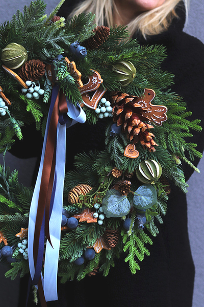 Domowy Zakątek, świąteczny wianek na drzwi