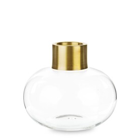 wazon szklany Burano Gold Round, wym.9x9x9cm