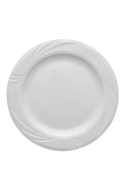 Arca, porcelanowy biały talerz, śr.25cm