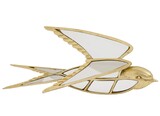 Swallow, złoty decor dekoracja ścienna jaskółka, wym.19x41x4cm 