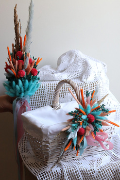 OD RĘKI Danusia, dekorowany koszyczek wielkanocny, wys.23cm