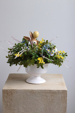 OD RĘKI Bunny Spring, wielkanocna kompozycja w pucharze, wys.28cm