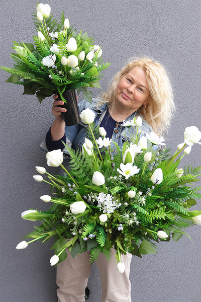 Lumina Biel Volcan, kompozycja nagrobna na ciężkiej tacy