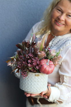 Toledo, kompozycja w jesiennym klimacie z dynią, wym.28x24cm 