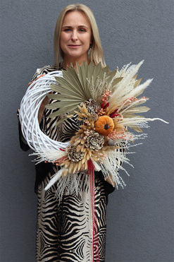 Lysandra Boho, asymetryczny jesienny wianek, rozp.60cm 