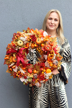 Bravissimo 4, jesienny wianek z pięknymi dodatkami, śr.54cm
