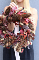 Boho Nickle, dekoracyjny wianek ze stabilizowanych roślin, śr.35cm