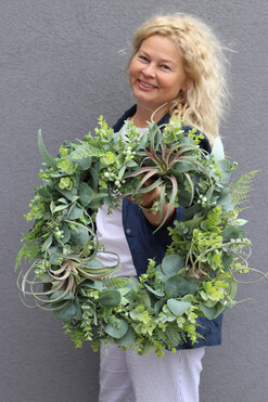 Amazonia, lekki zielony wianek, śr.49cm 