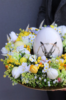 Easter Sun 2, wielkanocny stroik na talerzu