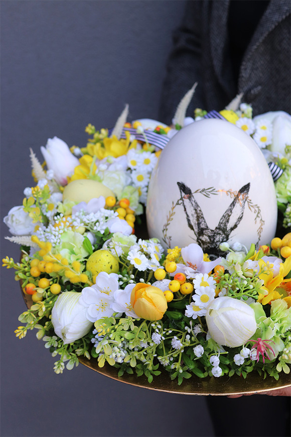 Easter Sun 2, wielkanocny stroik na talerzu