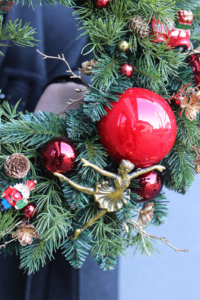 Zima, wysokiej jakości bożonarodzeniowy wianek, śr.48cm