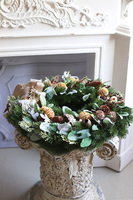 Natural Winter Decor, zimowy wianek z reniferami, śr.45cm