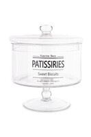 Sweets&Treats, szklana bomboniera na nodze K, wym.20.5x18.5x18.5cm