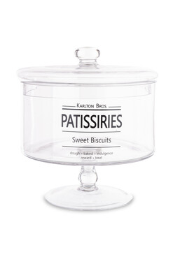 Sweets&Treats, szklana bomboniera na nodze K, wym.20.5x18.5x18.5cm