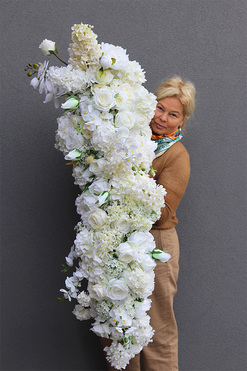 Moon Love, biała girlanda nagrobna, dł.120cm