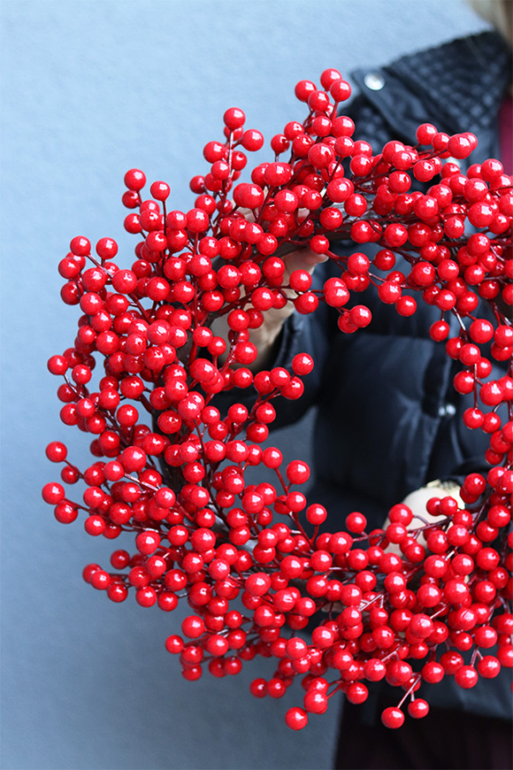 Czerwone Korale Natural, zimowy wianek owocowy