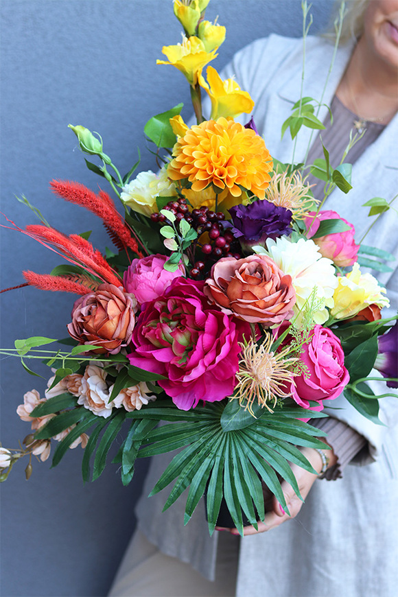 Colorro, nowoczesny bukiet nagrobny we wkładzie