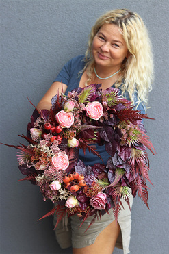 October Rose, jesienny wianek na drzwi, śr.50cm