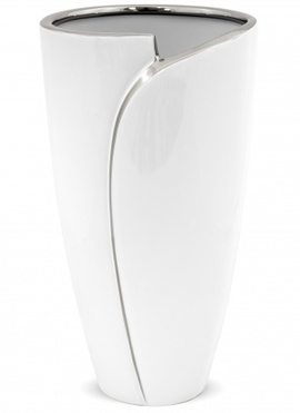 Arco White, wazon ceramiczny, wym.29.5x16x16cm