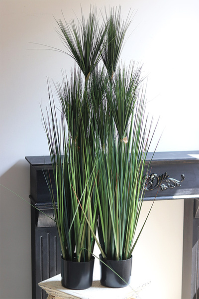 Papirus Dark Green, sztuczna trawa w plastikowej donicy