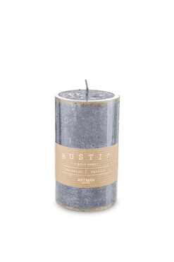 Rustic Patin, czarna świeca walec, cienki, wys.11.5cm