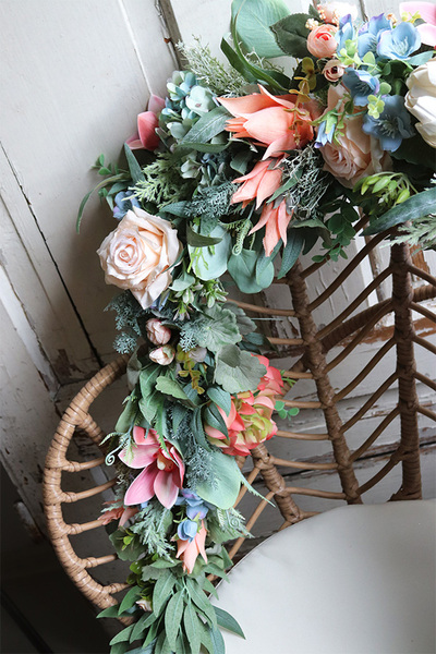 sztuczna girlanda kwiatowa boho