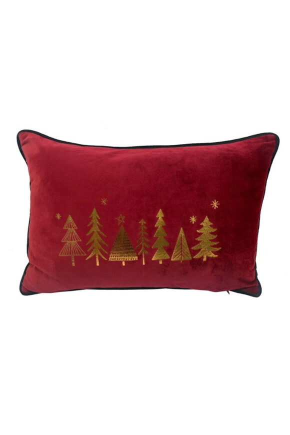 Christmas, poduszka dekoracyjna, czerwona choinka, wym.45x30cm