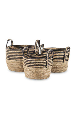 Boho Handy, kosz pleciony z liści kukurydzy, kpl.3szt