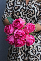 Róża Classic, bukiet róż real-touch, jaskrawy róż