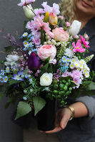  Łąka Greolo Pink, bukiet nagrobny we wkładzie do wazonu