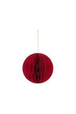 Boho Kula, świąteczne papierowe bombki, czerwone, kpl.6szt, śr.13cm