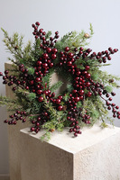 Burgundia, świąteczny wianek dekoracyjny
