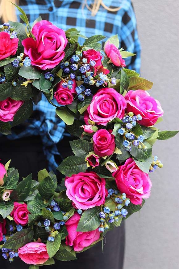 Rosa Mia, wianek różowy na drzwi