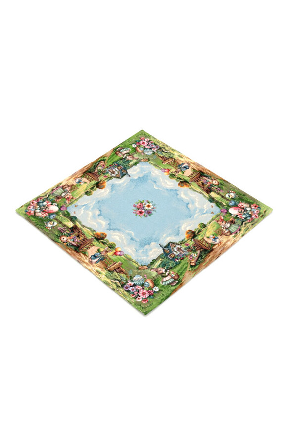 Zajęcza Rodzinka, wielkanocny obrus gobelinowy serweta