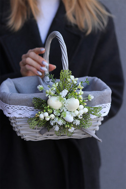 Wiosna 3, dekorowany koszyczek wielkanocny, wys.20x25x20cm