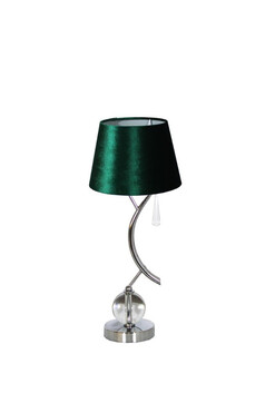 Silver Branch, lampa stołowa z abażurem, zielony stożek, wys.53cm