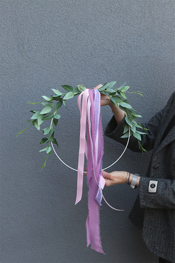 Ruskus Subtelle, wianek na obręczy, śr.30cm 