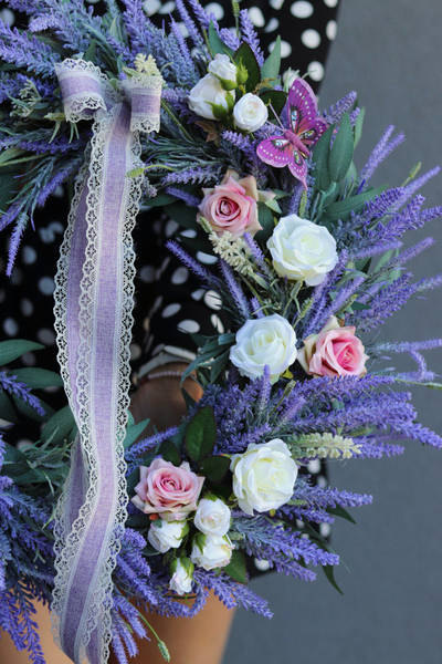 Lawendowa Symetria, wianek na drzwi