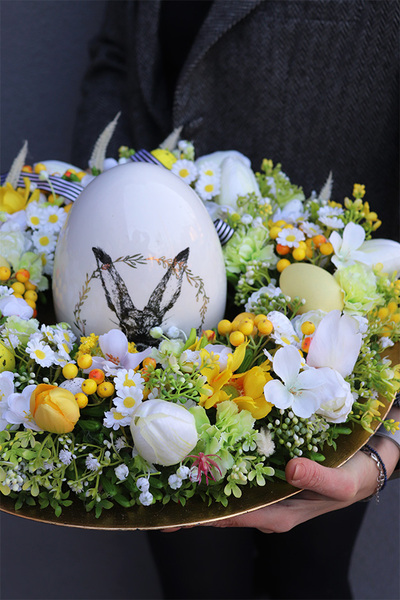 Easter Sun 2, wielkanocny stroik na talerzu