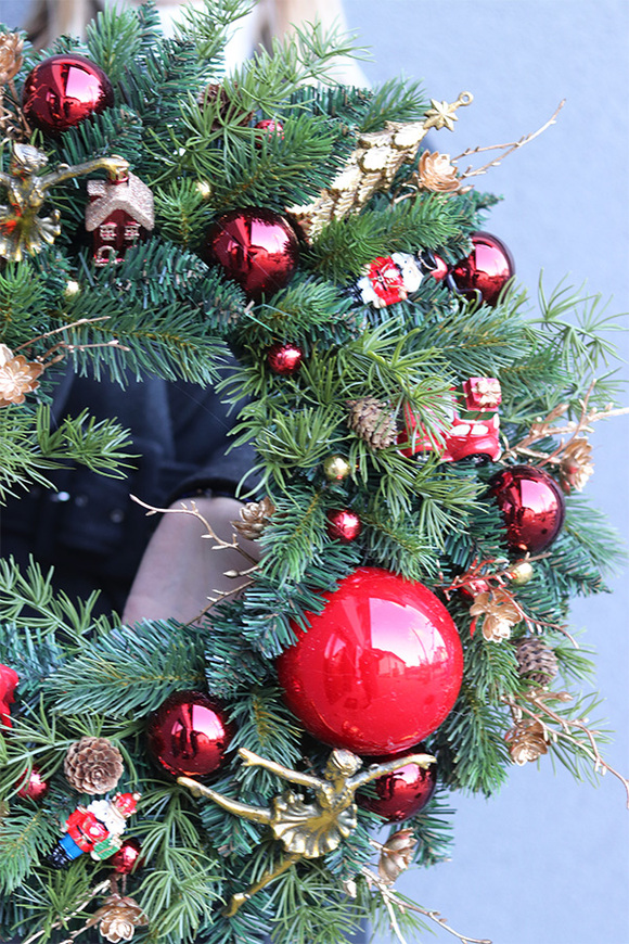 Zima, wysokiej jakości bożonarodzeniowy wianek, śr.48cm