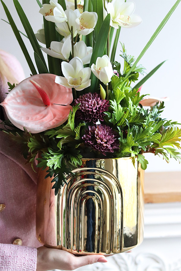 Złota Mekka Moment, storczyk cymbydium z anturium