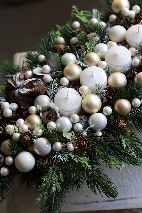 adwentowy stroik Modern 2, wym.18x60x30cm