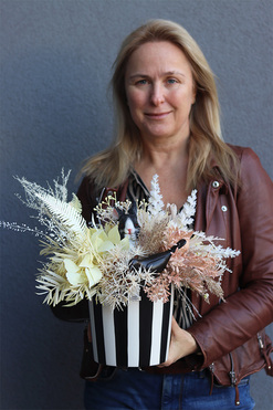 Beige Boho 2, wiosenny stroik z zajączkiem, wys.35cm