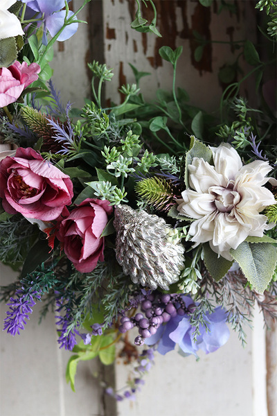 delikatny wianek, Łąka Pełna Życia, śr.43cm + wystające elementy