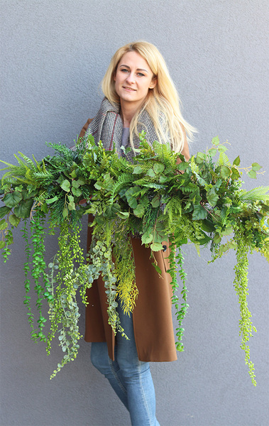 Jungle Greenora, zielona girlanda ze zwiasami,