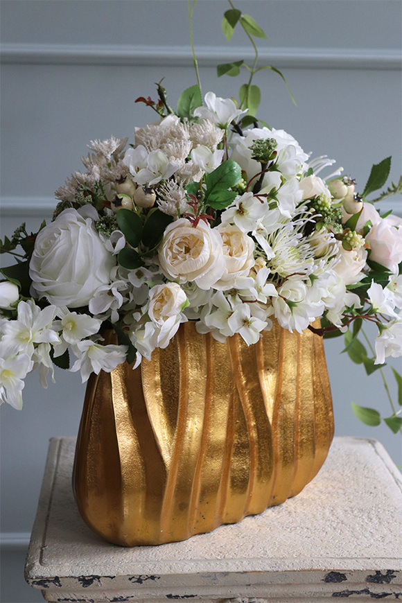 ekskluzywna kompozycja kwiatowa, Gold Trevisto, wym.39x54cm