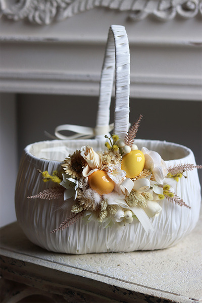 Wiosenne Słońce, dekorowany koszyczek wielkanocny