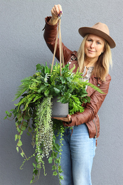 Green Moni Concrete, zielona kompozycja wisząca, wym.114x60cm